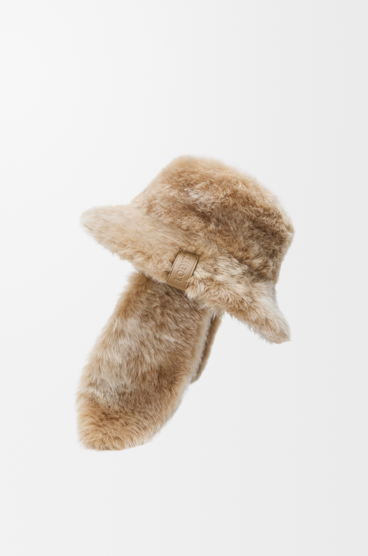 LOEWE Gorro Lop en lana de oveja Marrón