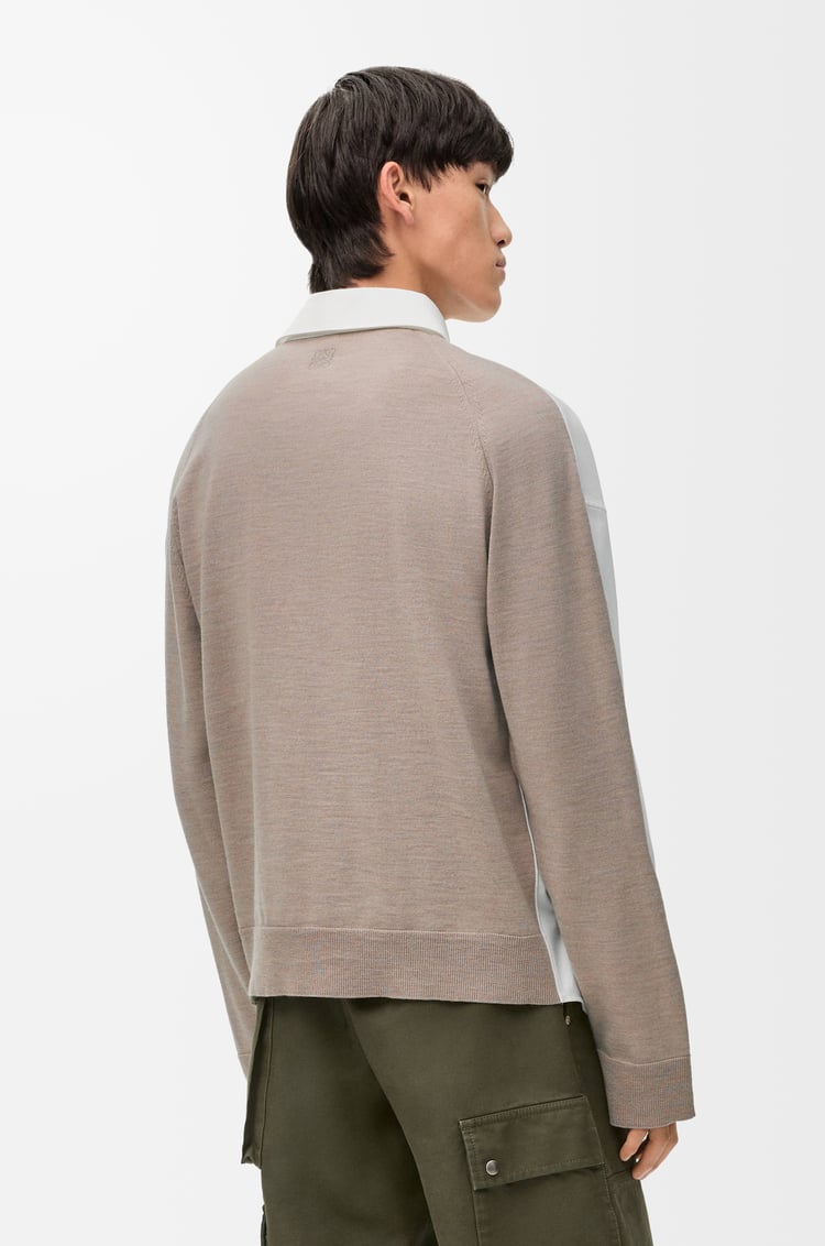LOEWE 棉质和羊毛混搭衬衫 白色/米色