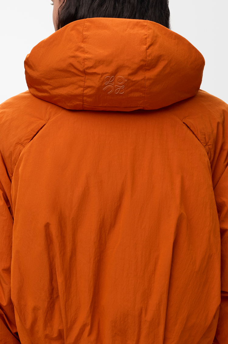 LOEWE Cropped puffer jacket in technical shell Dark Orange