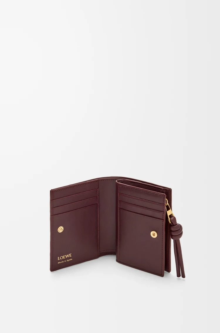 LOEWE Knot compact wallet in hagfish Dark Burgundy