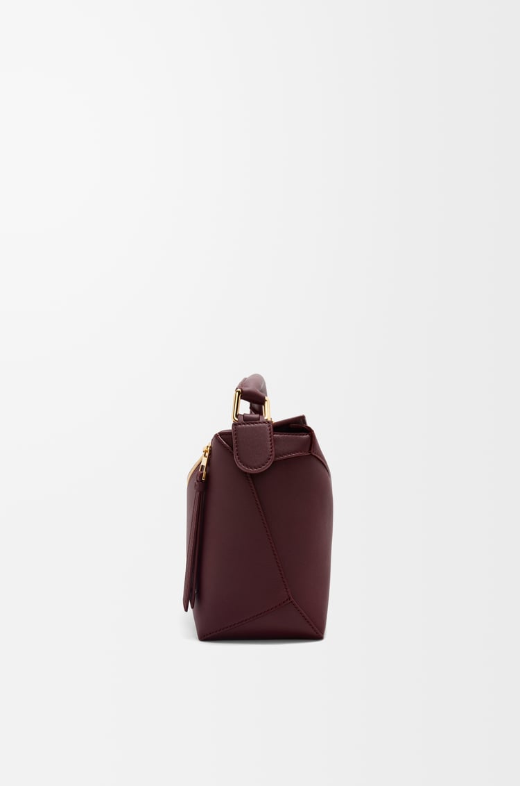 LOEWE Small Puzzle Edge bag in classic calfskin Dark Burgundy