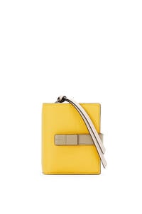LOEWE Compact zip wallet in soft grained calfskin Yellow/Clay Green