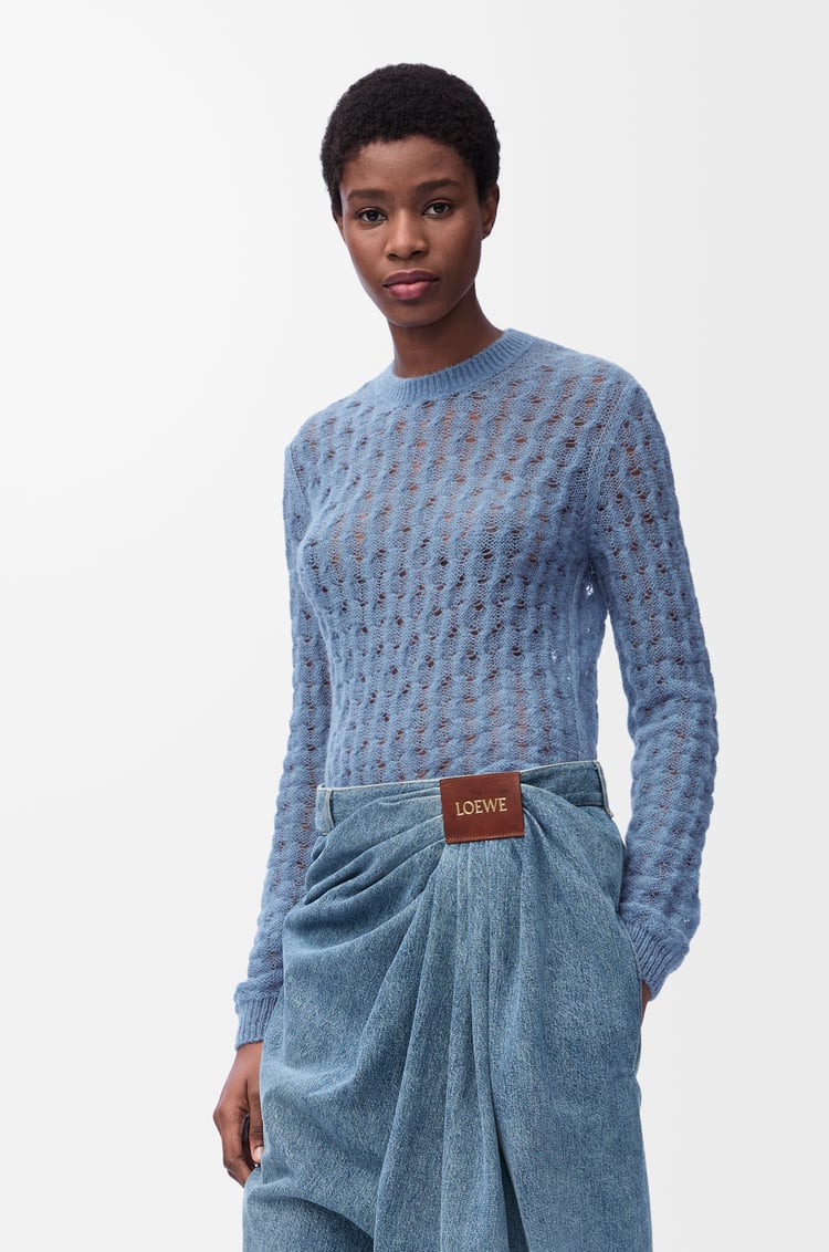 LOEWE Sweater in mohair and wool blend Light Blue