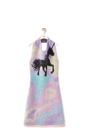LOEWE Vestido en mohair con unicornio de jacquard Multicolor plp_rd