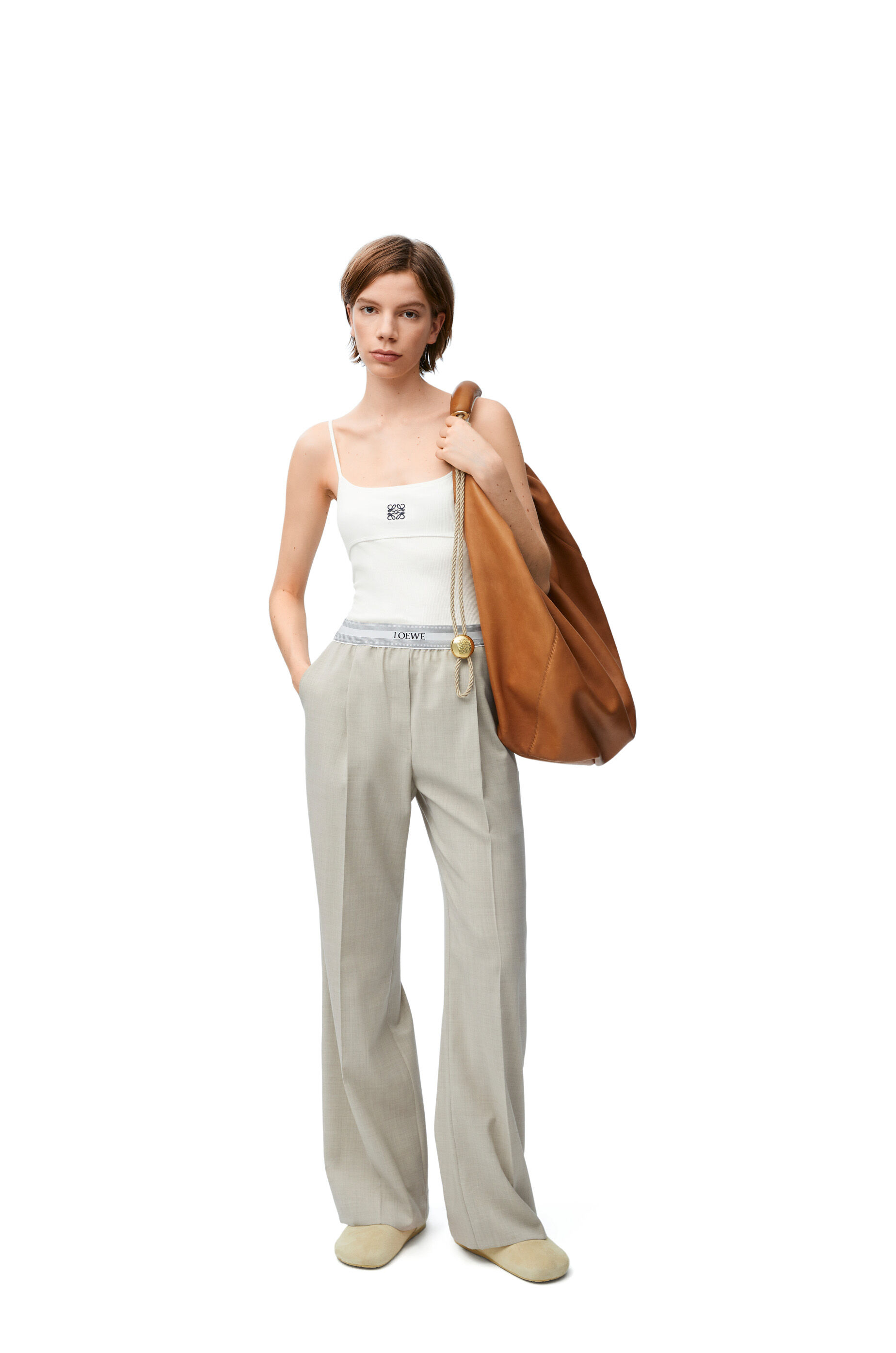 Anagram strappy top in cotton White LOEWE