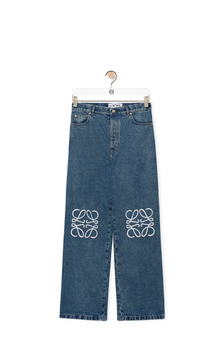 LOEWE Anagram baggy jeans in denim Mid Blue Denim