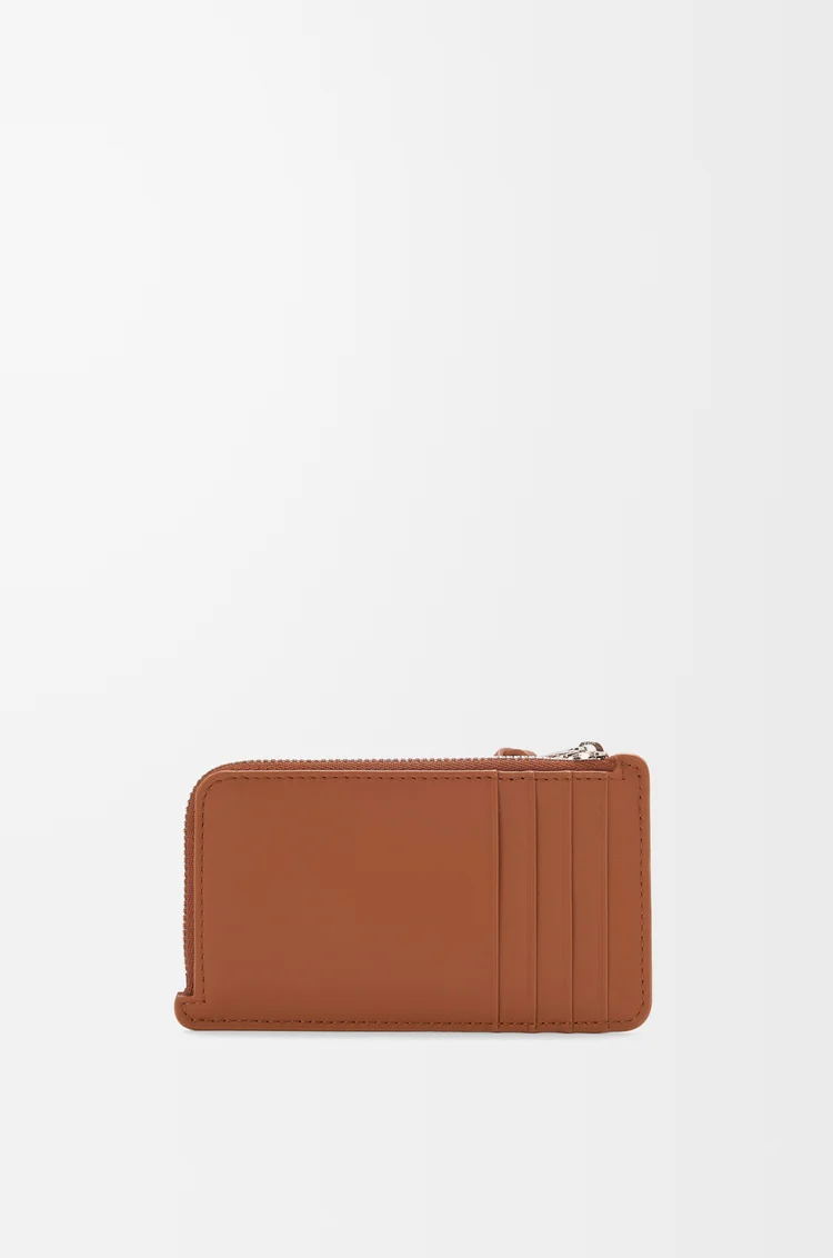 LOEWE 코인 카드홀더 - 나파 카프스킨 캐러멜/브라이트 그린