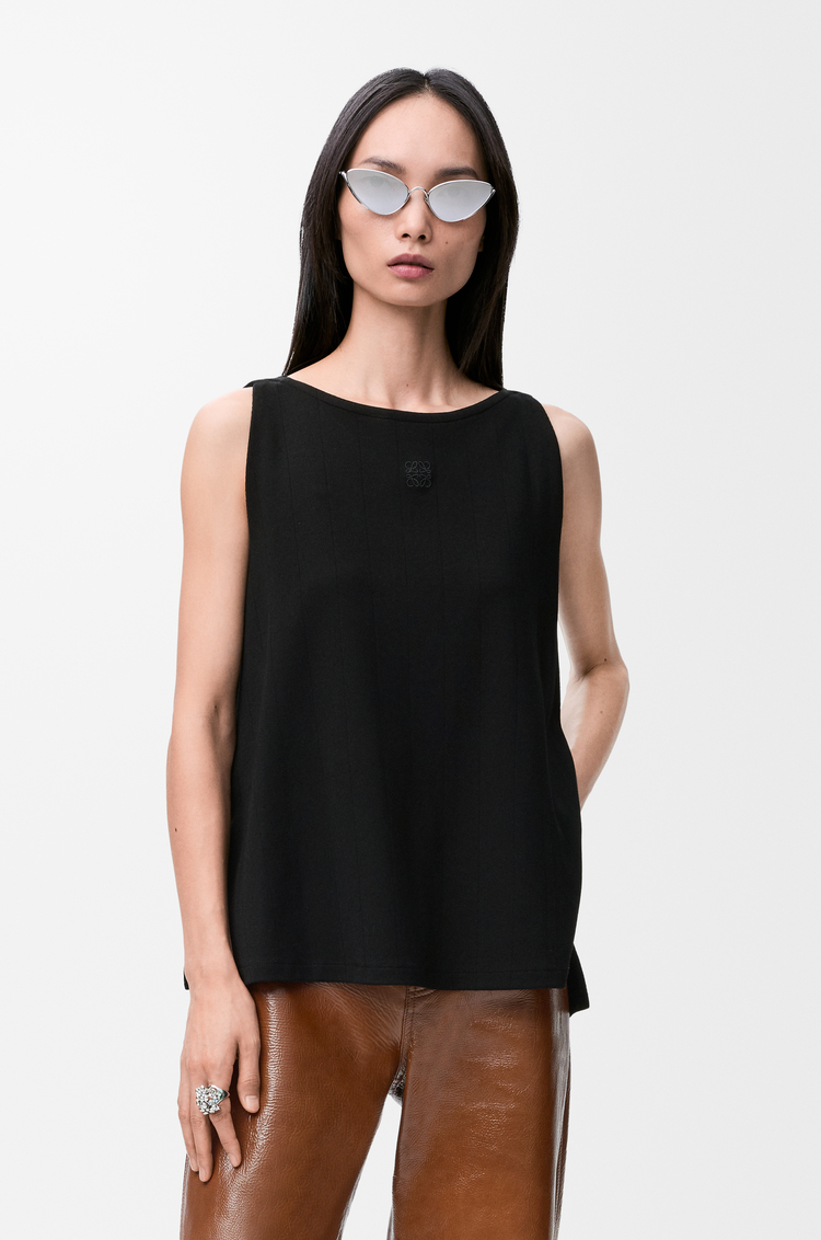 LOEWE Anagram top in viscose blend Black