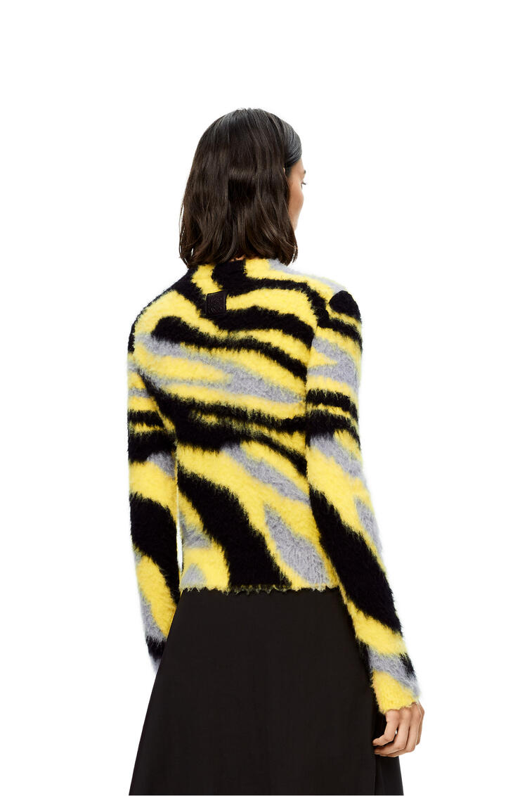 LOEWE 羊毛和馬海毛混紡圖案嵌花毛衣 黃色/黑色 pdp_rd