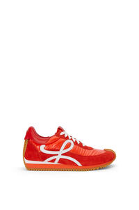 LOEWE Padded flow runner in nylon and suede Red Orange