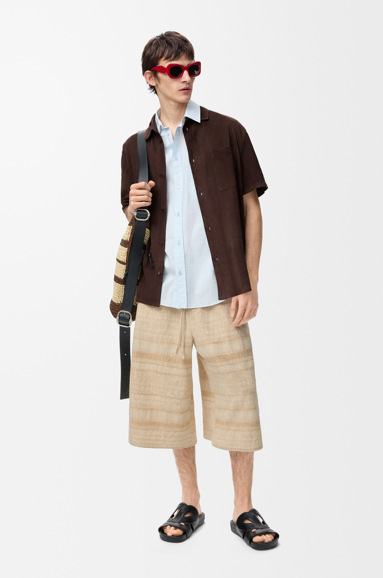 LOEWE 丹寧抽繩短褲 沙色