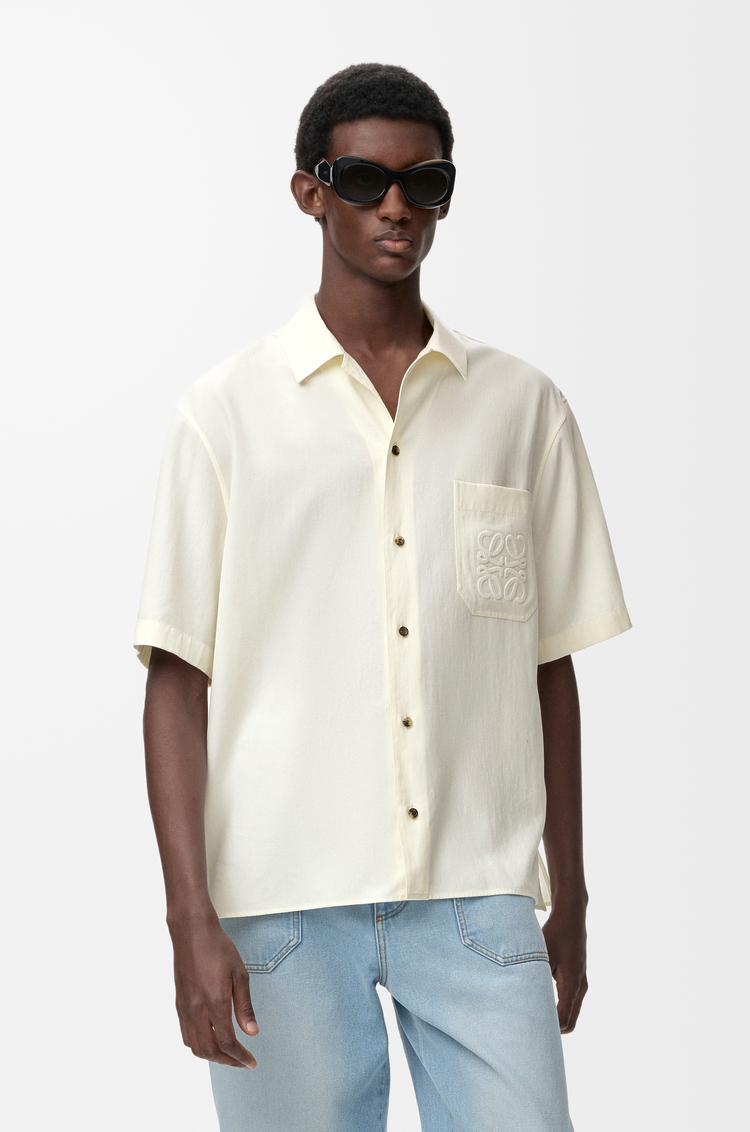 LOEWE Camisa de manga corta en lyocell Marfil