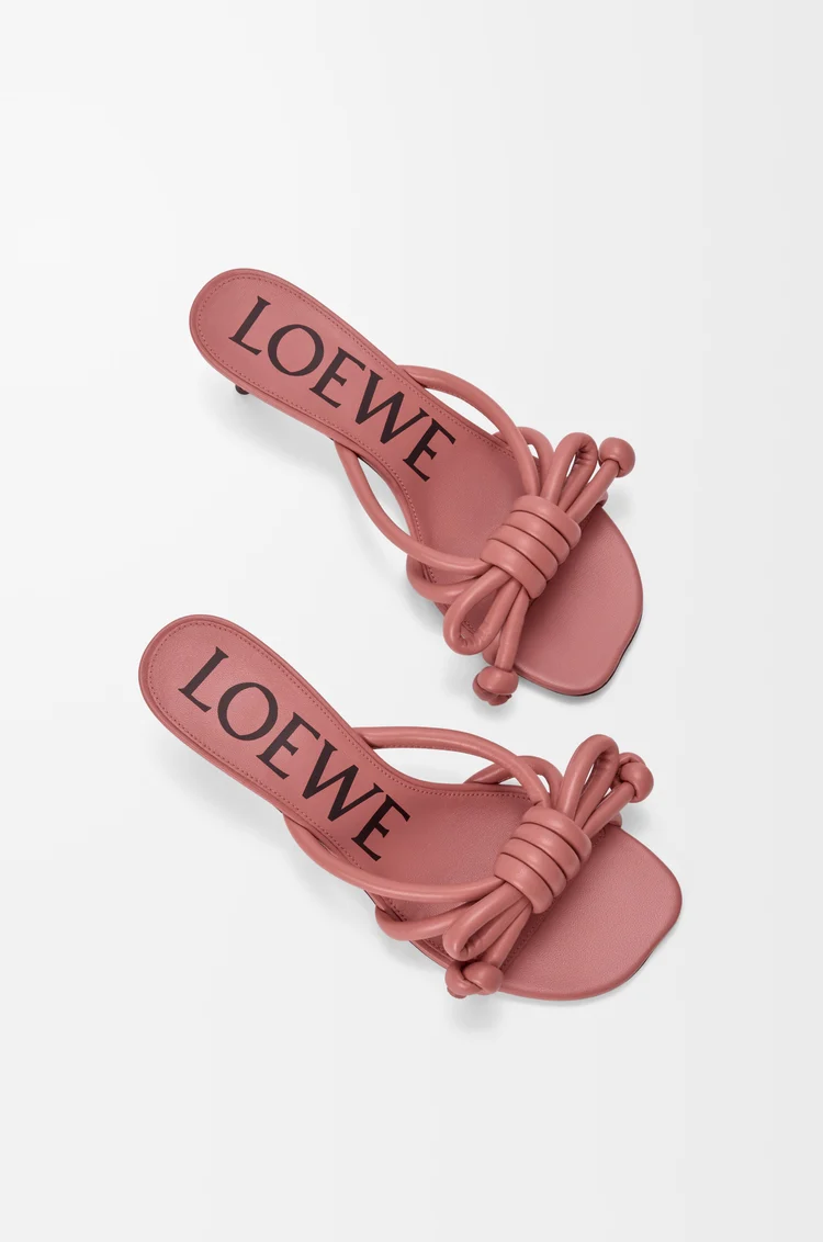 LOEWE 羊皮革 Flamenco Knot 凉鞋 胭脂色