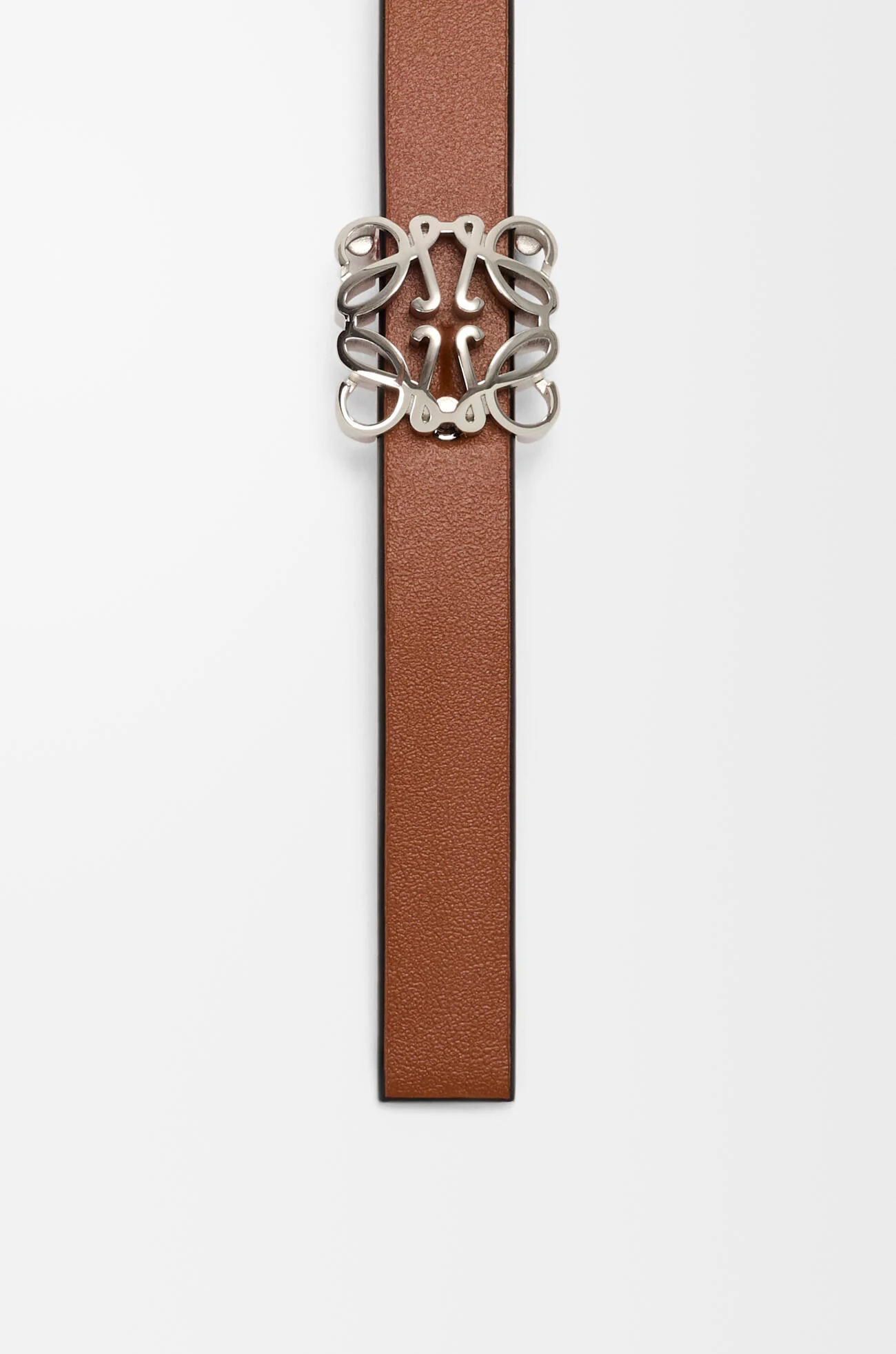 LOEWE Cinturón reversible Anagram Bombé en piel de ternera lisa Ardilla/Naranja Amanecer
