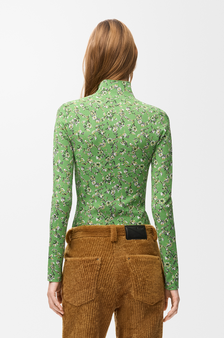 LOEWE Top en mezcla de viscosa Verde/Multicolor