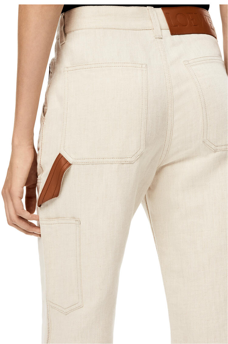LOEWE Pantalón utilitario de algodón y lino Ecru pdp_rd