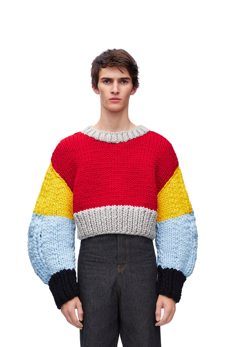 LOEWE Sweater in wool Red/Multicolour
