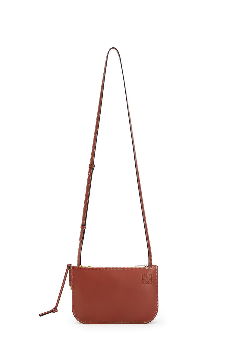 LOEWE Gate Double Zip pouch in soft calfskin Rust pdp_rd