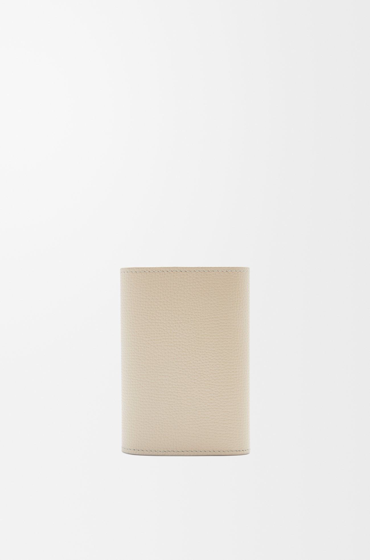 LOEWE Anagram small vertical wallet in pebble grained calfskin Light Ghost