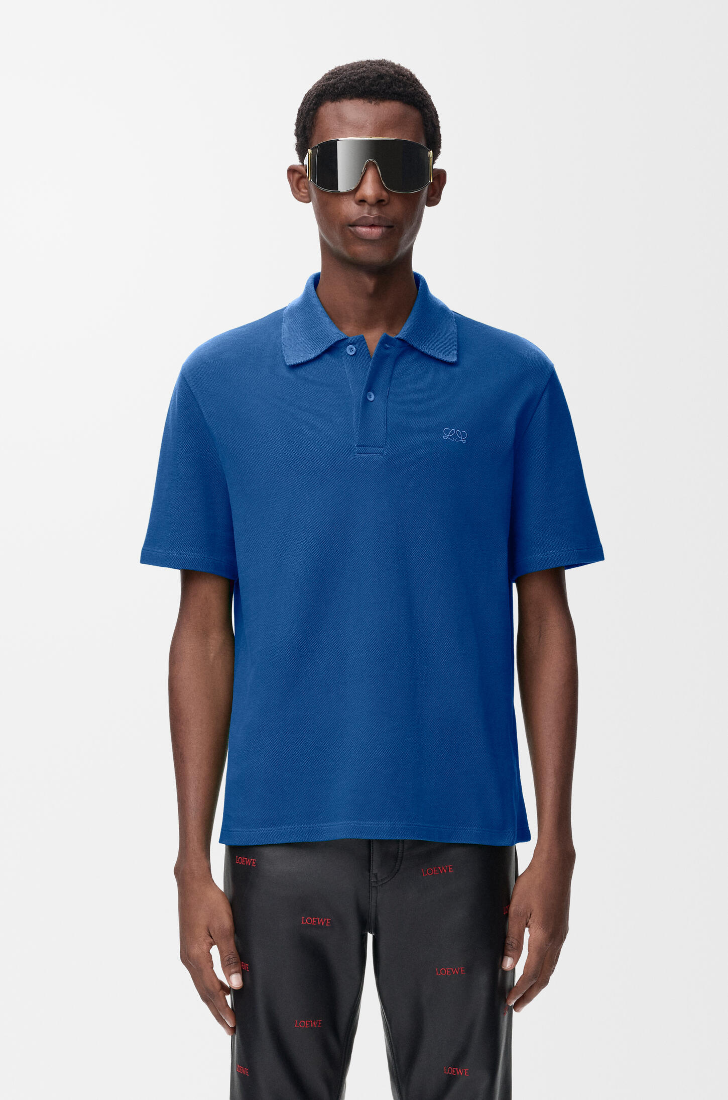 LOEWE Polo in cotton Blue
