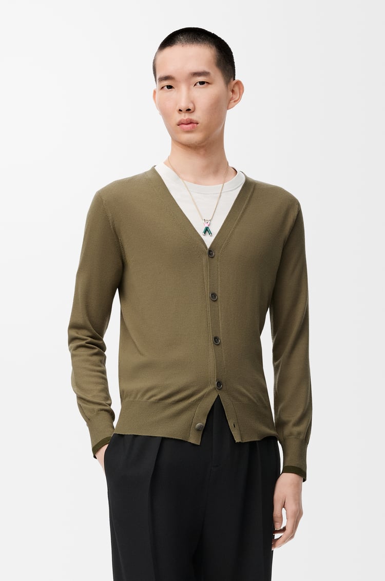 LOEWE Cardigan en laine Vert/Vert Kaki