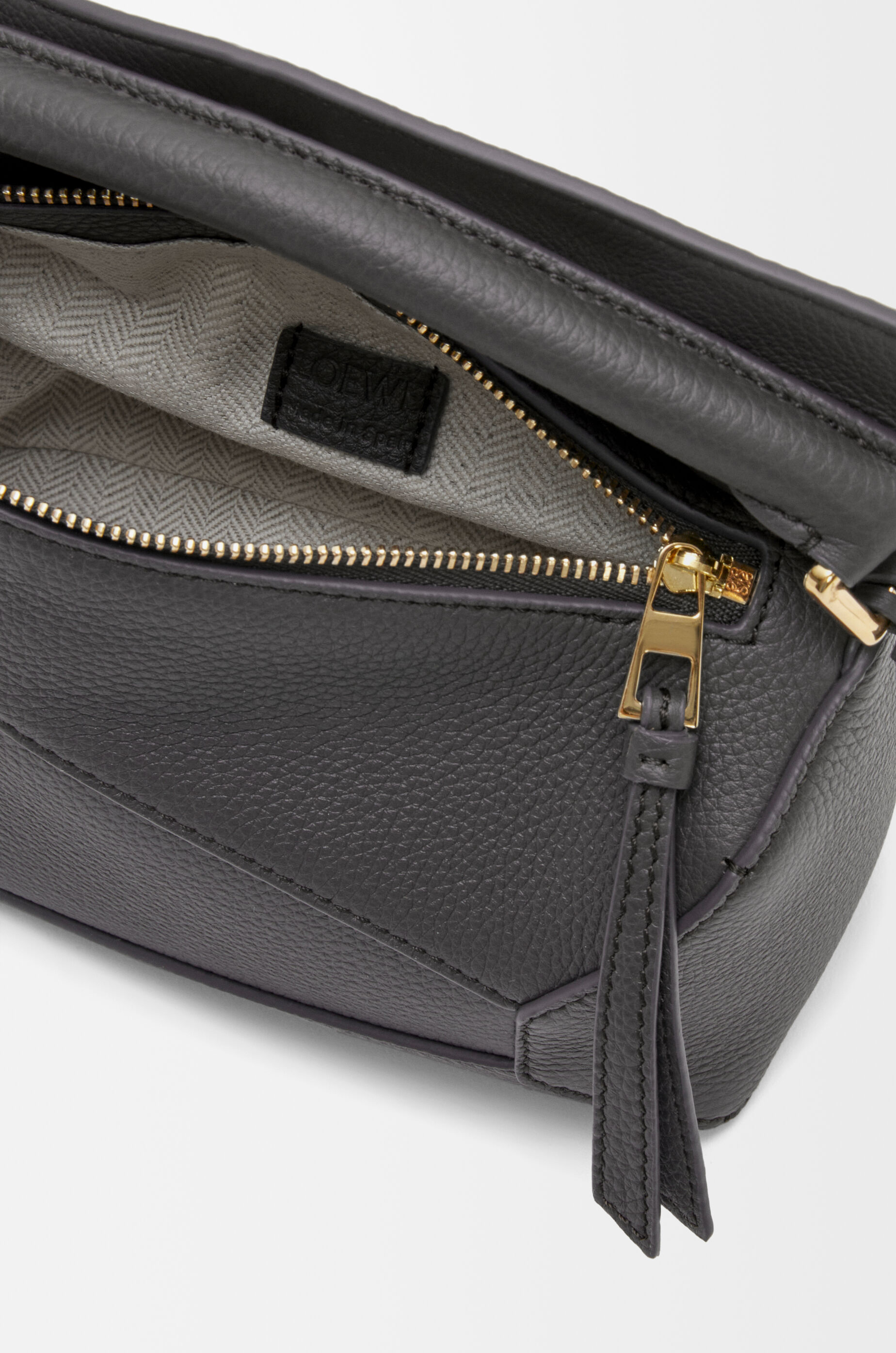 Mini Puzzle Edge bag in soft grained calfskin Grey - LOEWE