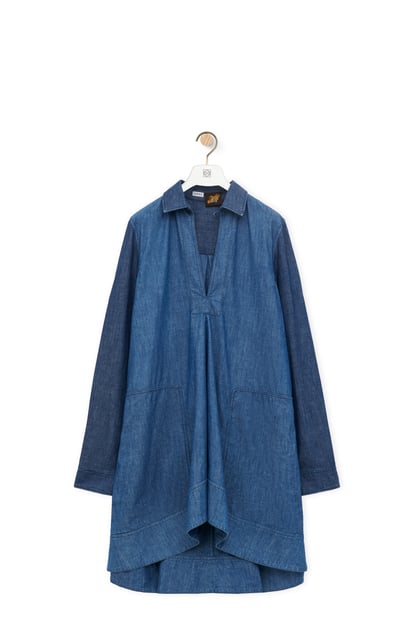 LOEWE Tunic dress in cotton 靛藍色 plp_rd