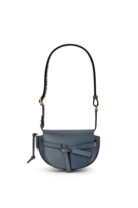 LOEWE Mini Gate Dual bag in soft calfskin and jacquard Onyx Blue plp_rd