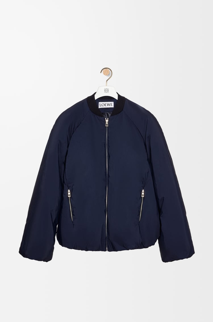 LOEWE Padded bomber jacket in technical cotton Navy Blue