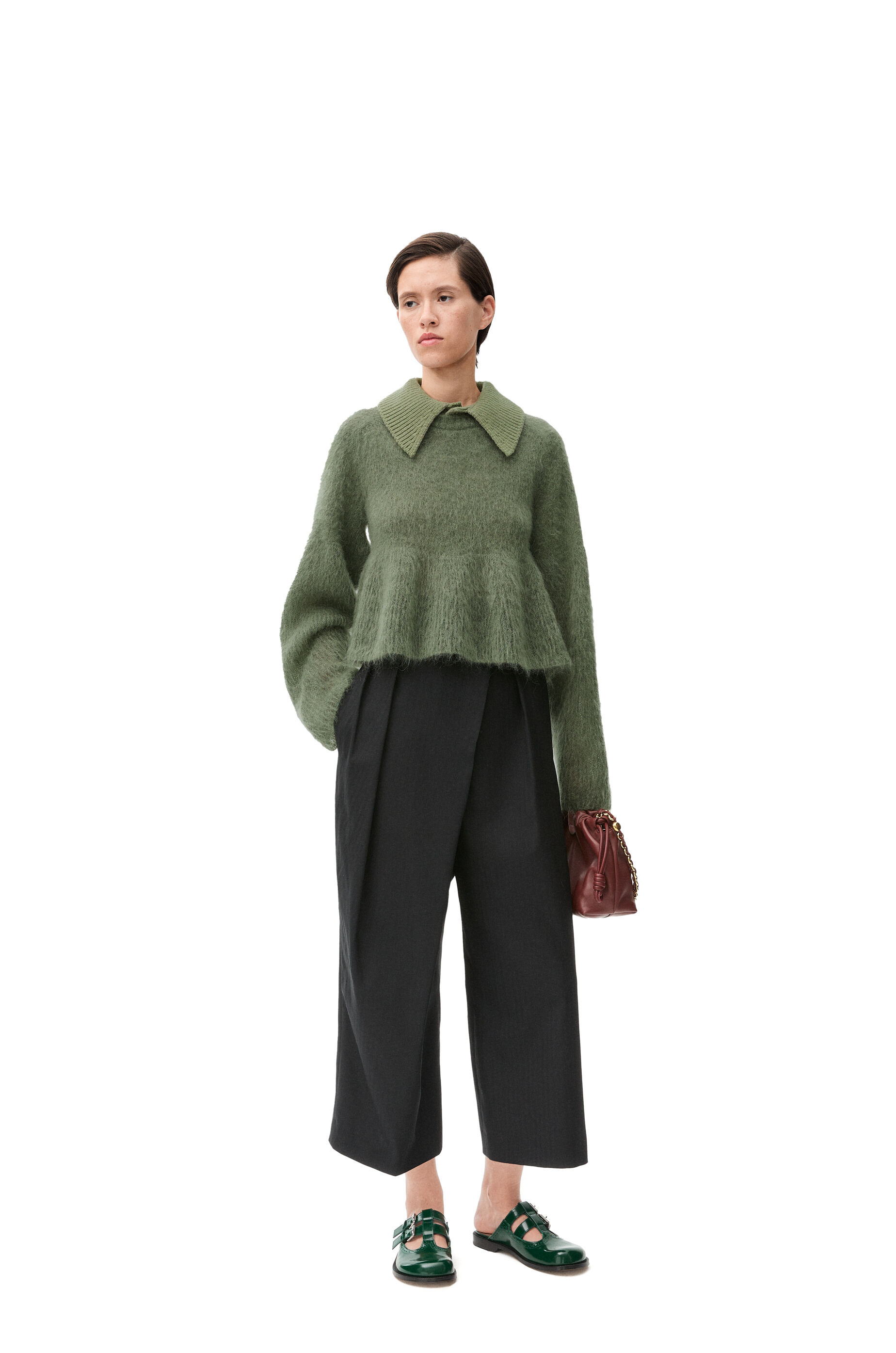 ポロ セーター（モヘアブレンド） カーキグリーン - LOEWE
