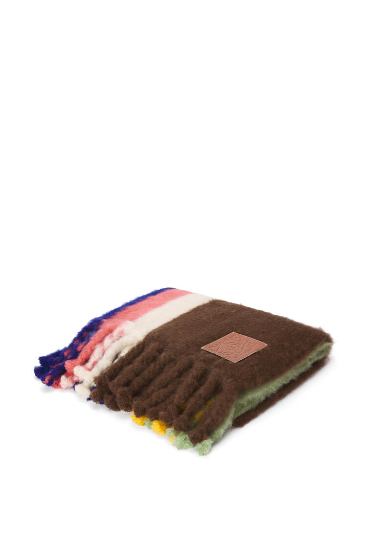 LOEWE Stripe blanket in mohair and wool Multicolor/Yellow
