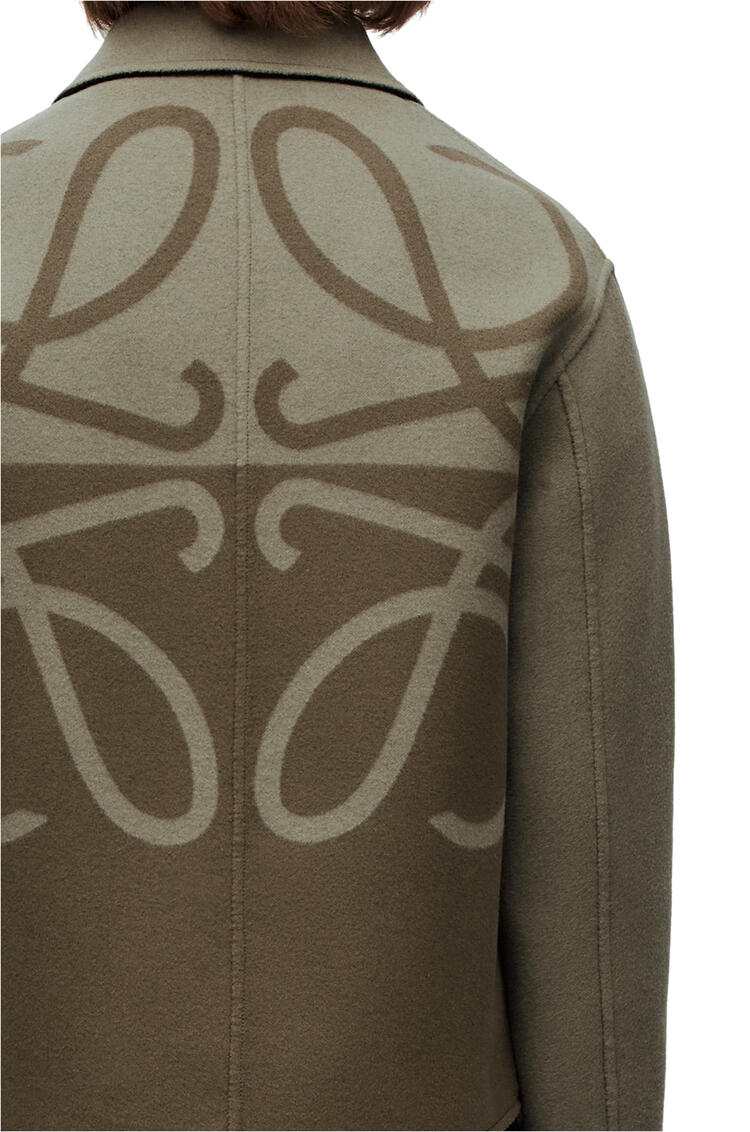 LOEWE Reversible workwear jacket in wool, cashmere and silk Black/Sage