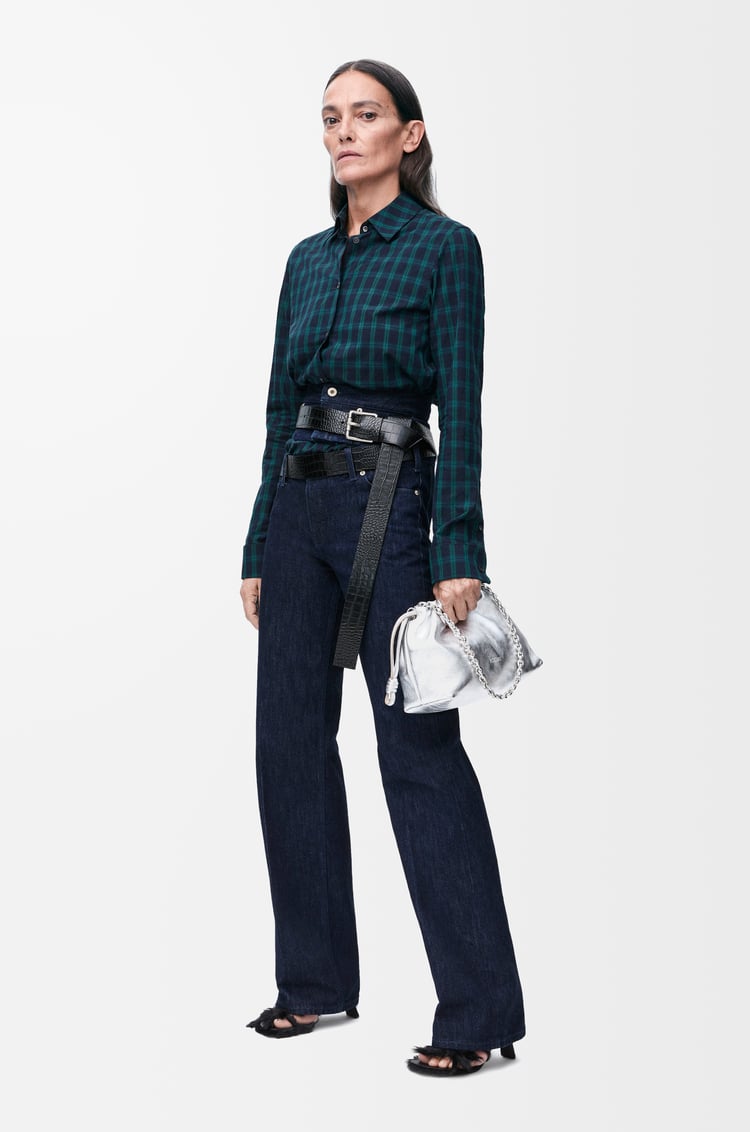 LOEWE Camisa en algodón Azul Marino/Verde