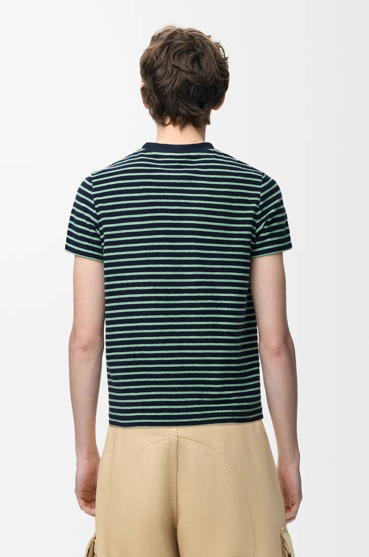 LOEWE T-shirt in cotton blend terry Navy Blue/Green