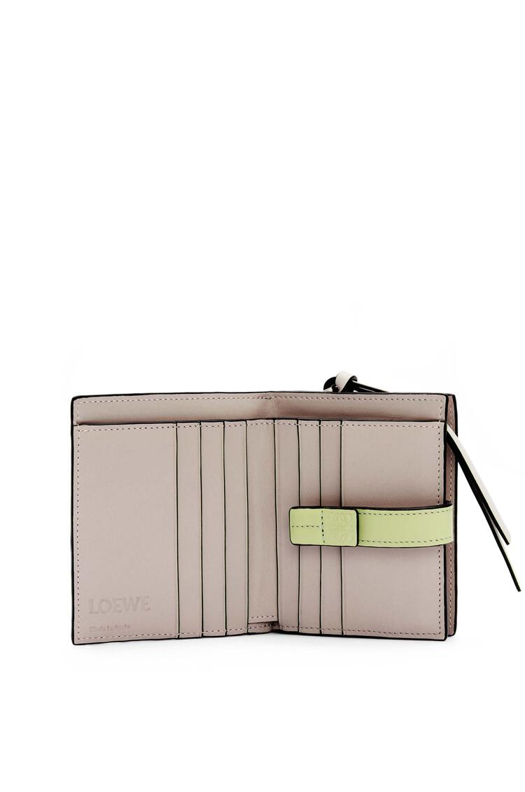 LOEWE Compact zip wallet in soft grained calfskin Pearl Grey/Light Pale Green