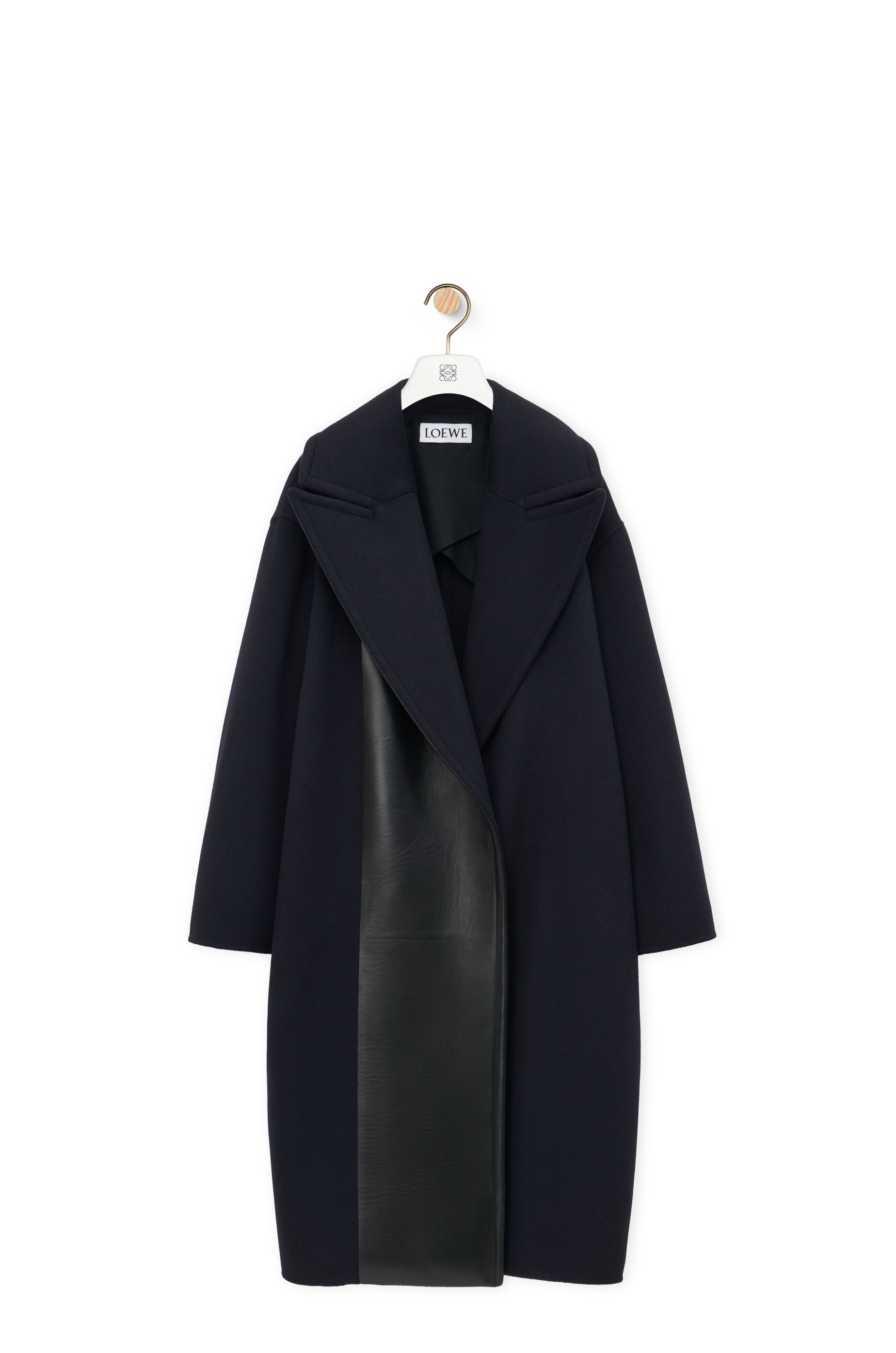 Coat in wool and lambskin Midnight Blue LOEWE