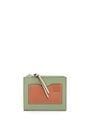 LOEWE Large coin cardholder in soft grained calfskin Rosemary/Tan