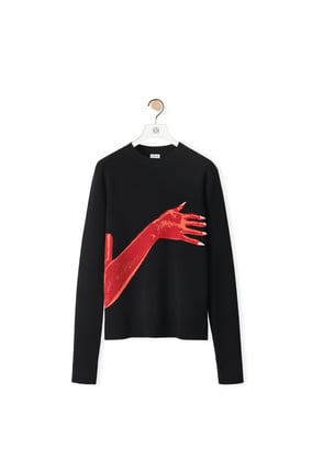 LOEWE Glove intarsia sweater in wool Black