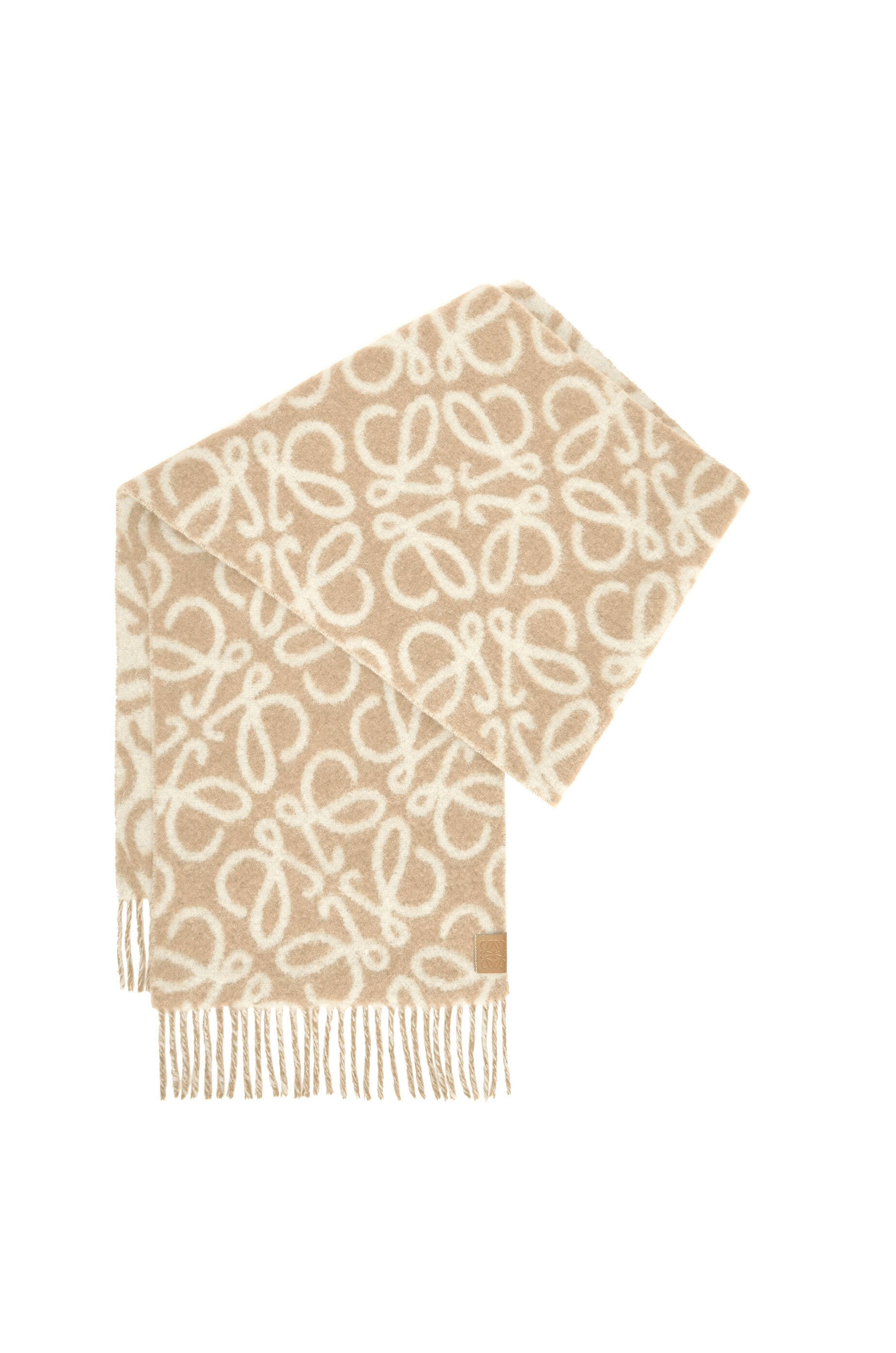 Anagram scarf in alpaca and wool Beige White LOEWE