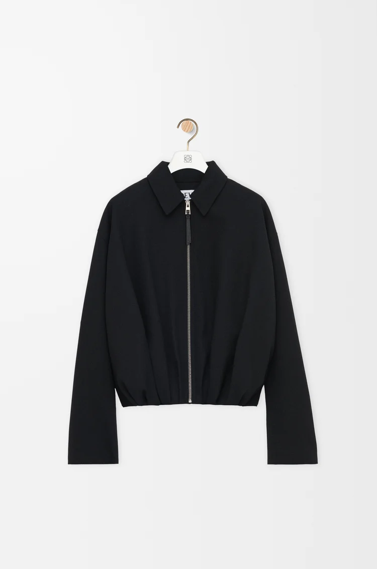 LOEWE ドレープ ジャケット（ウール） ブラック