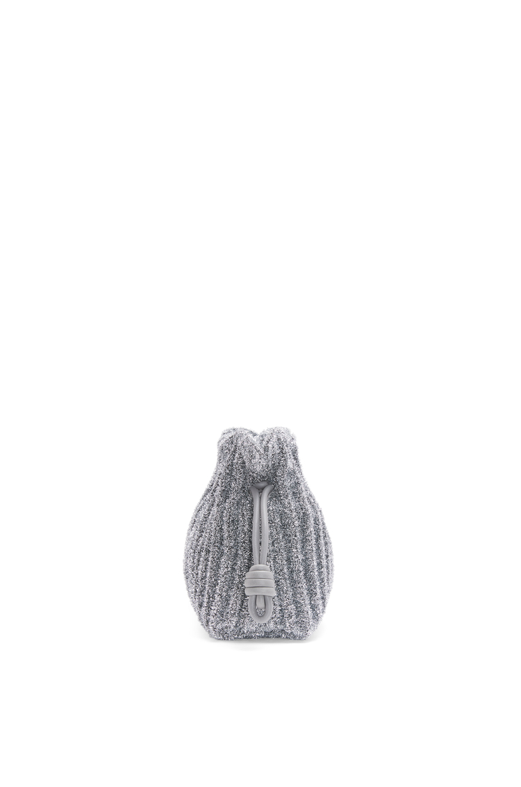 LOEWE Bolso Flamenco Clutch mini en tela de lúrex Plata