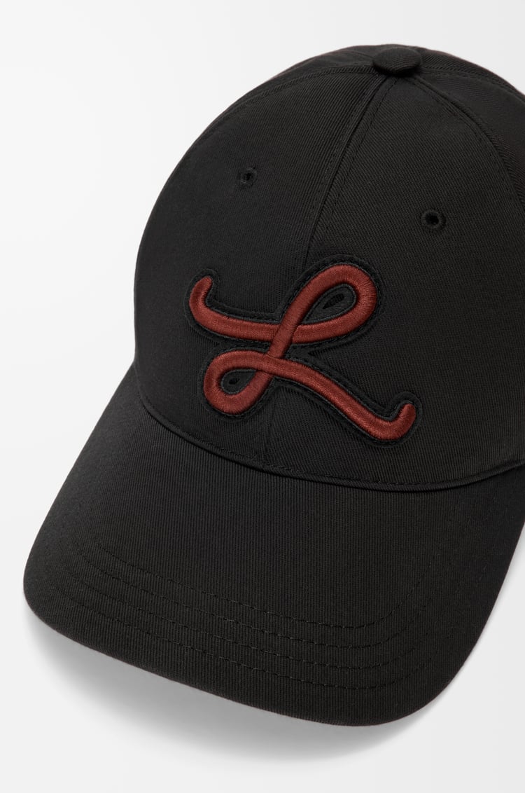 LOEWE L patch cap in cotton Black