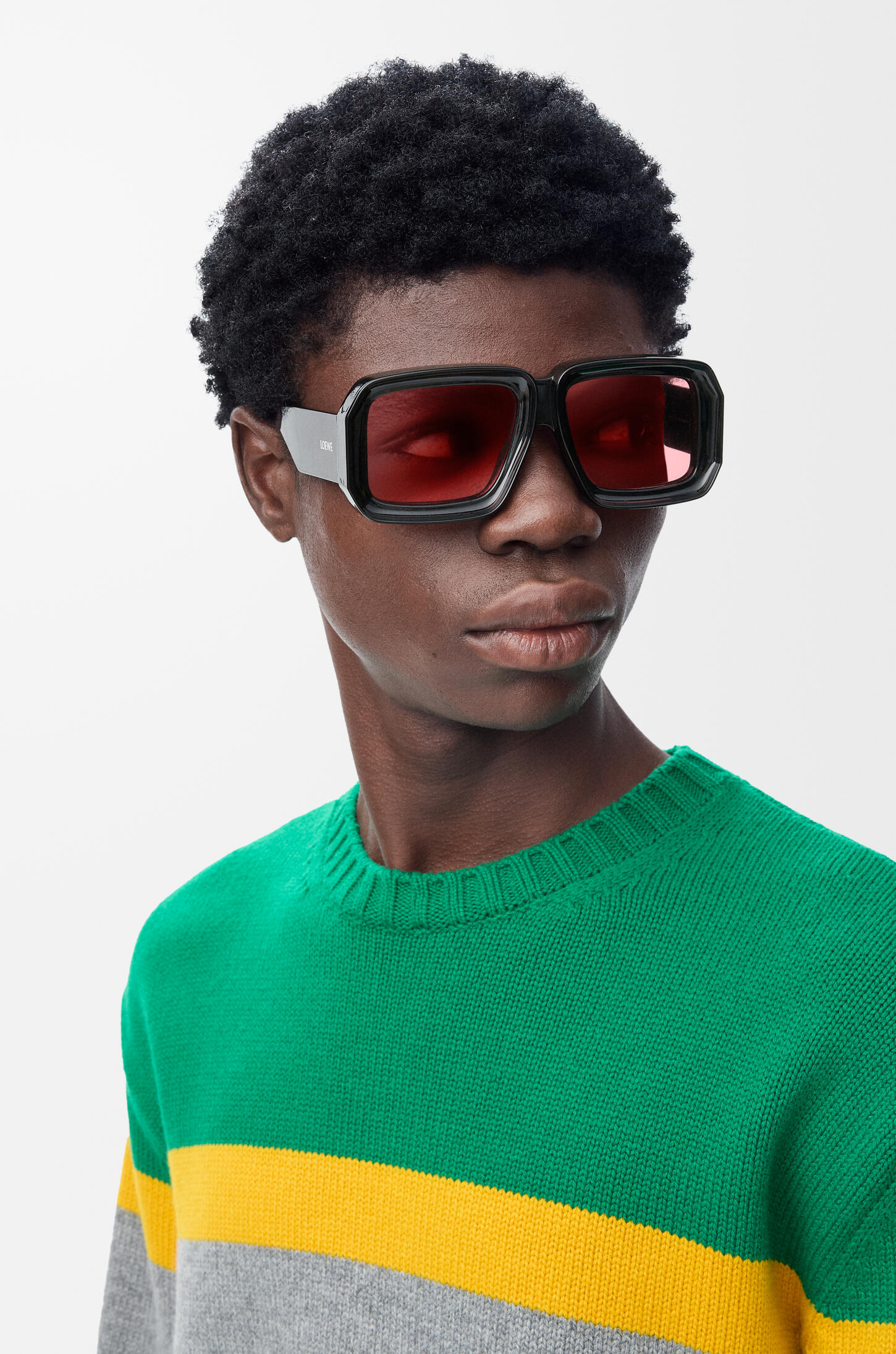 NEW LOEWE SUNGLASSES, OVERSIZED SHIELD EYEWEAR LOEWE, MASK SUNGLASSES LOEWE LOEWE EYEWEAR Speed Shield Mask metal sunglasses | NET-A-PORTER main image 4