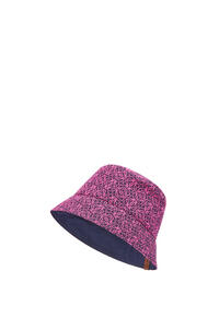 LOEWE Sombrero de pescador reversible en jacquard y nailon Rosa Neon/Azul Marino Profundo pdp_rd