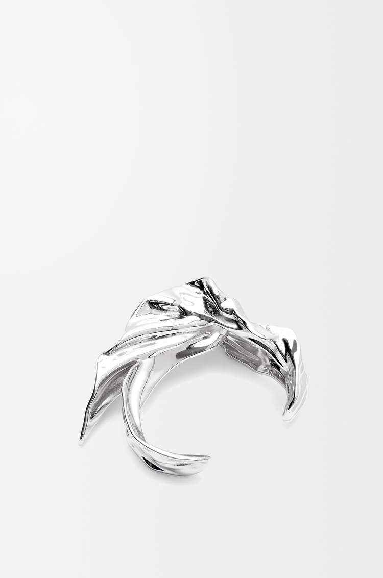 LOEWE Pleated Fan cuff in sterling silver Silver