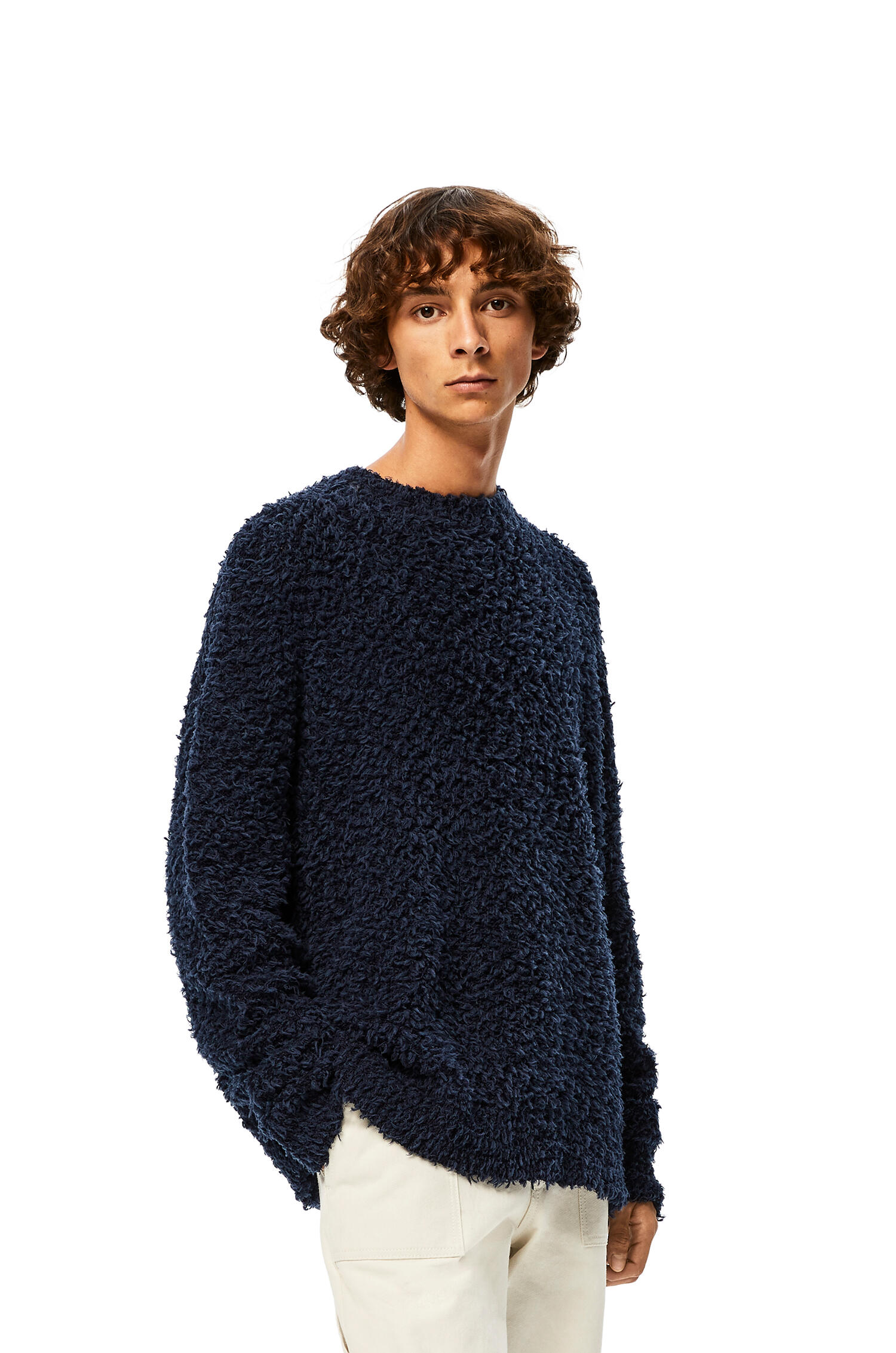 Yzzuf crewneck sweater in wool Navy Blue - LOEWE