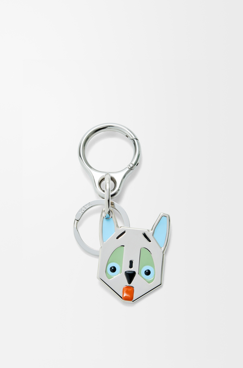 LOEWE Futurist Cat keyring Silver/Multicolor