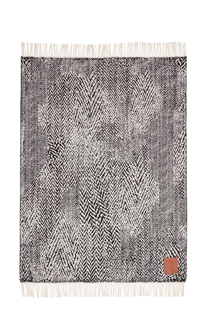 LOEWE Blanket in wool 白色/黑色 plp_rd