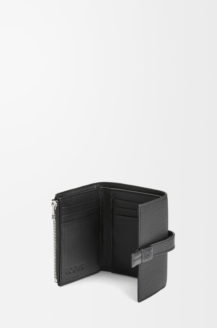 LOEWE 柔軟粒面小牛皮小型直式錢包 黑色