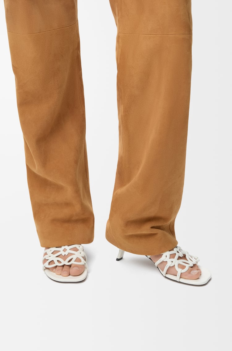 LOEWE Petal Anagram slide in soft calfskin Anthurium White